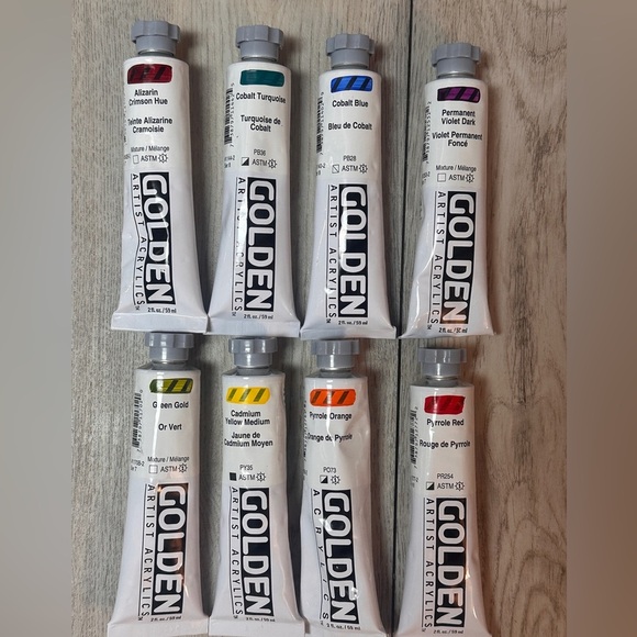 Golden Heavy-body Acrylic Paint - Lot of (8) of 2 oz Tubes - HIGH Series Only!! - Picture 1 of 5